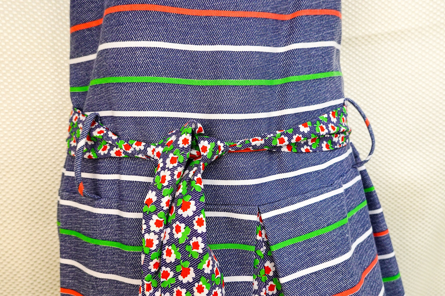 60's Romper - Vintage Handmade Striped Boxy Skort Romper - Sleeveless One Piece - Medium