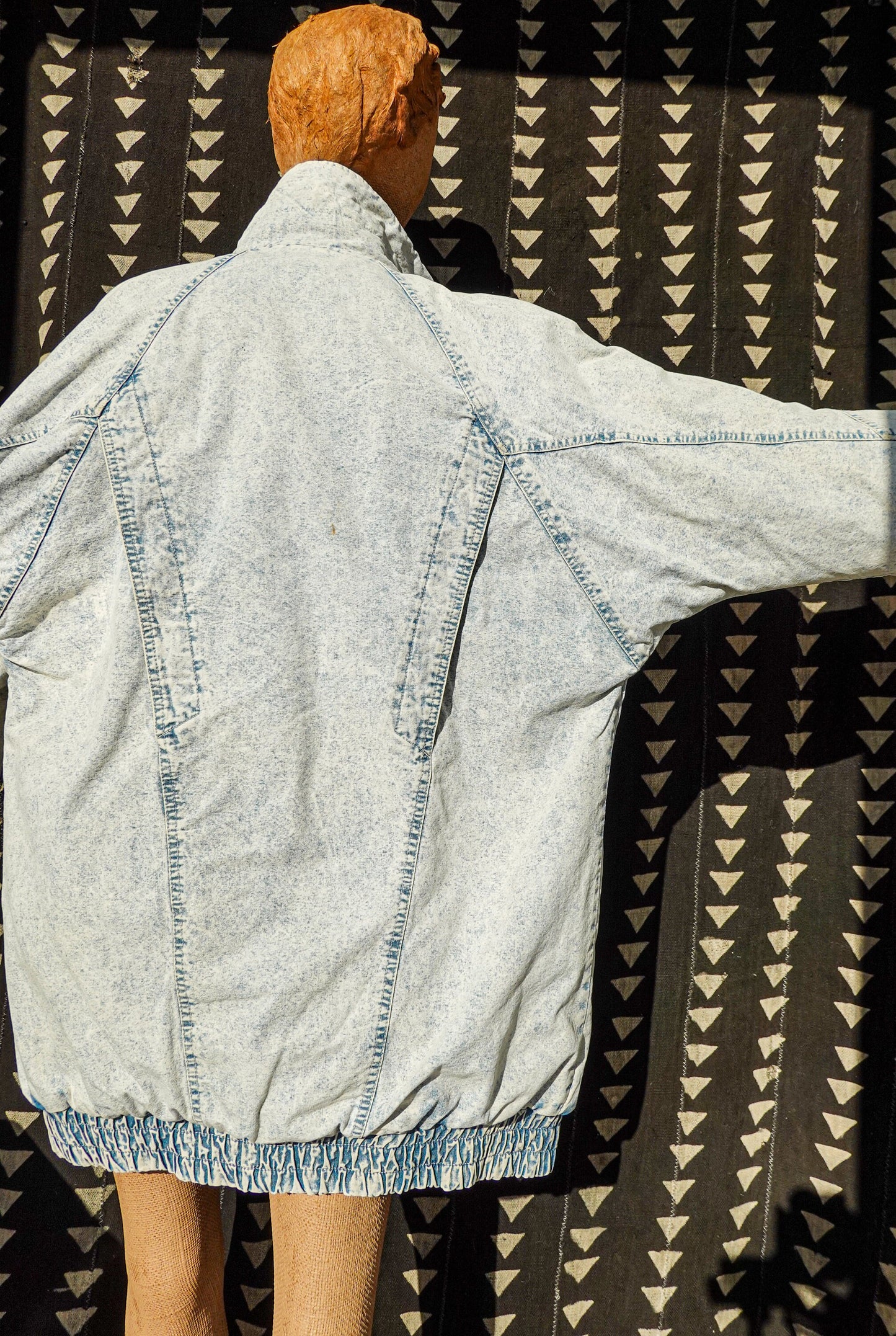 80's Acid Wash Denim Puffer Coat - by Andy Johns - Vintage Gender-Neutral Denim Jacket - Large / XL / XXL