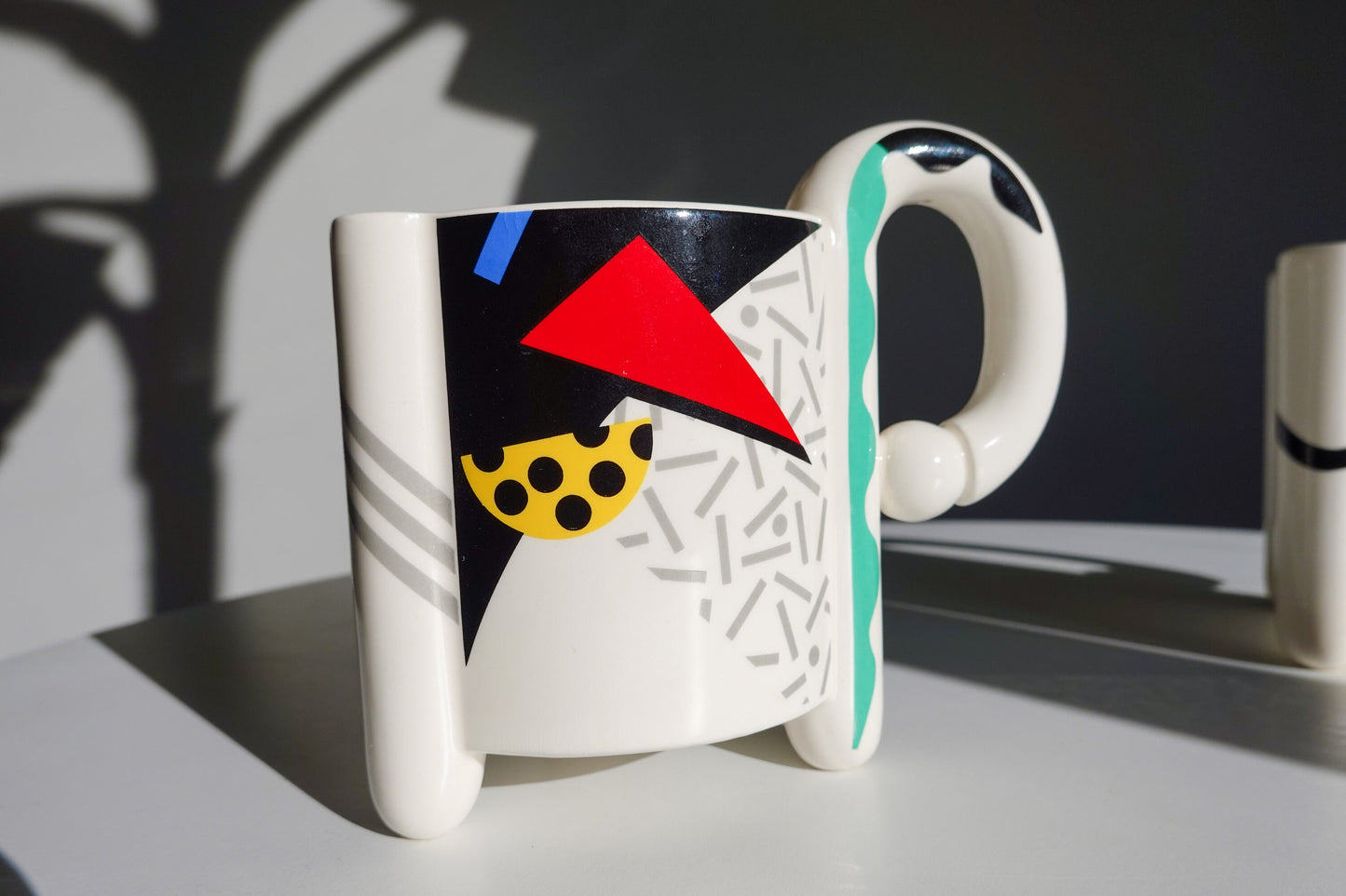 80's Mug Set - Memphis Milano - Fujimori "Carnival" Porcelain Mug Set - by Kato Kogei Made in Japan