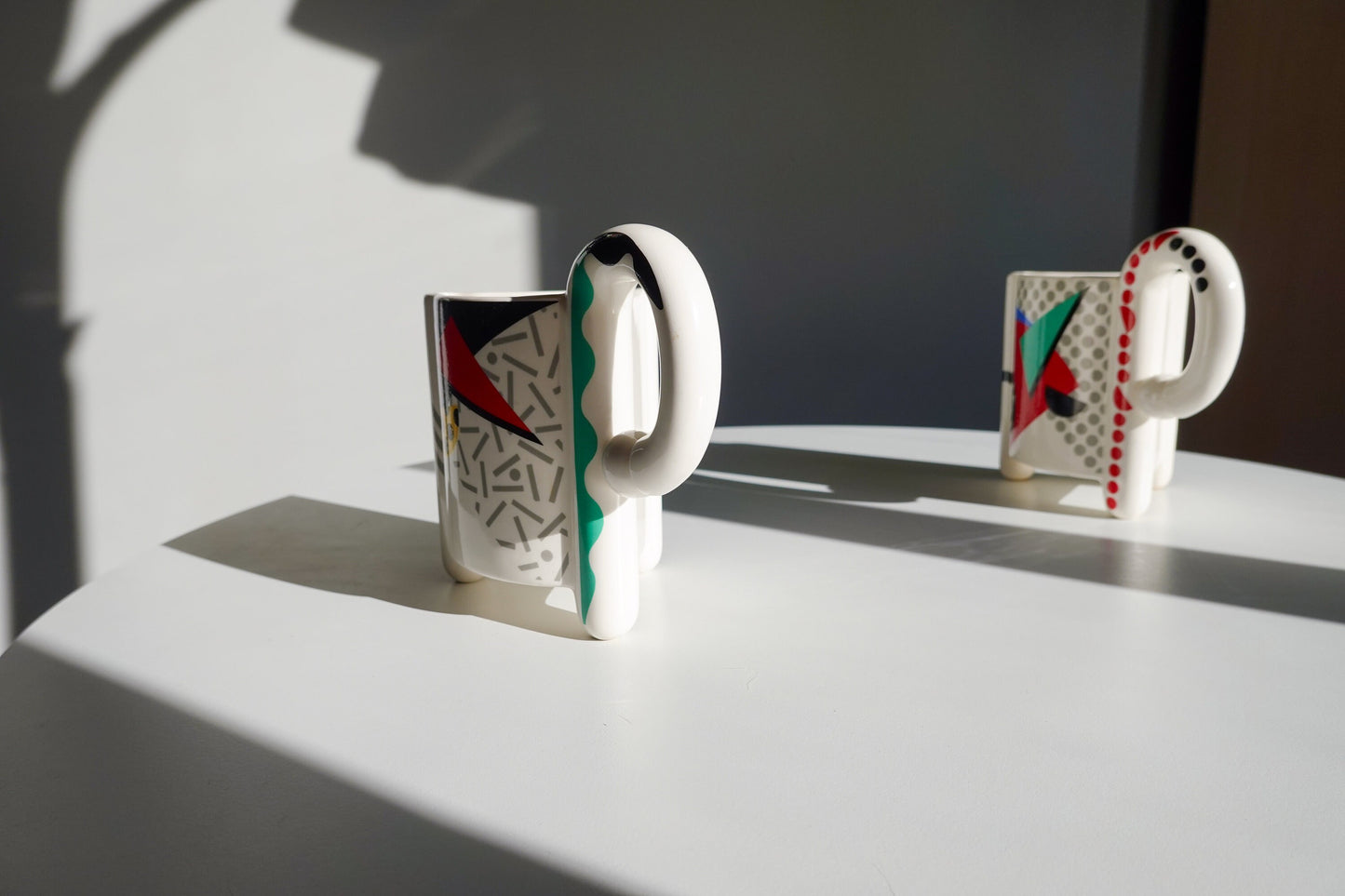80's Mug Set - Memphis Milano - Fujimori "Carnival" Porcelain Mug Set - by Kato Kogei Made in Japan