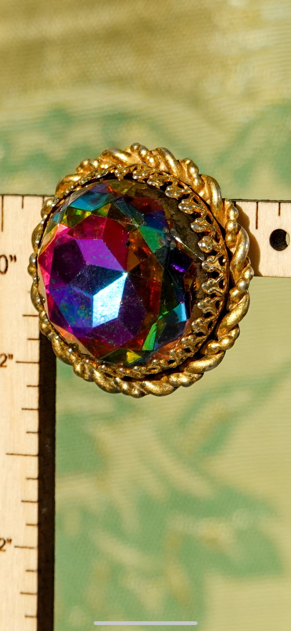 Vintage Schiaparelli Watermelon Aurora Borealis Rhinestone Earrings