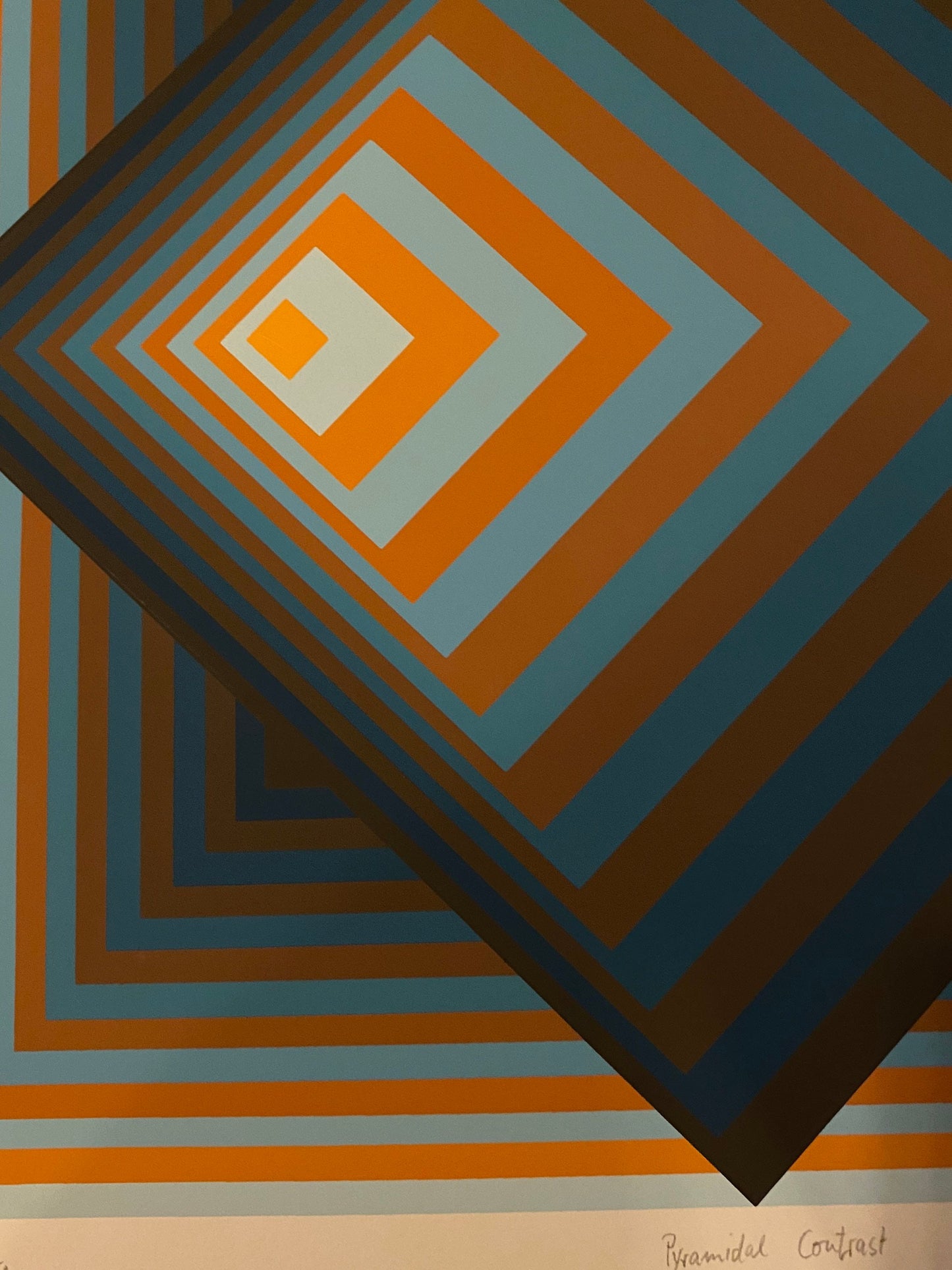 Jurgen Peters Op Art Serigraph Pyramidal Contrast 1981