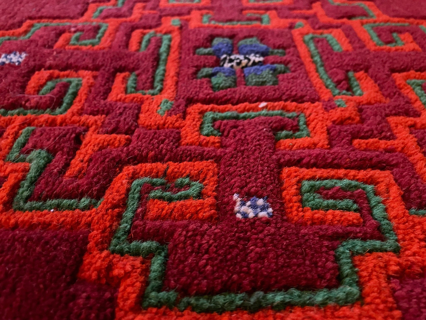 Hand-Knotted Tibetan Wool Mat - Meditation Mat - Accent Rug