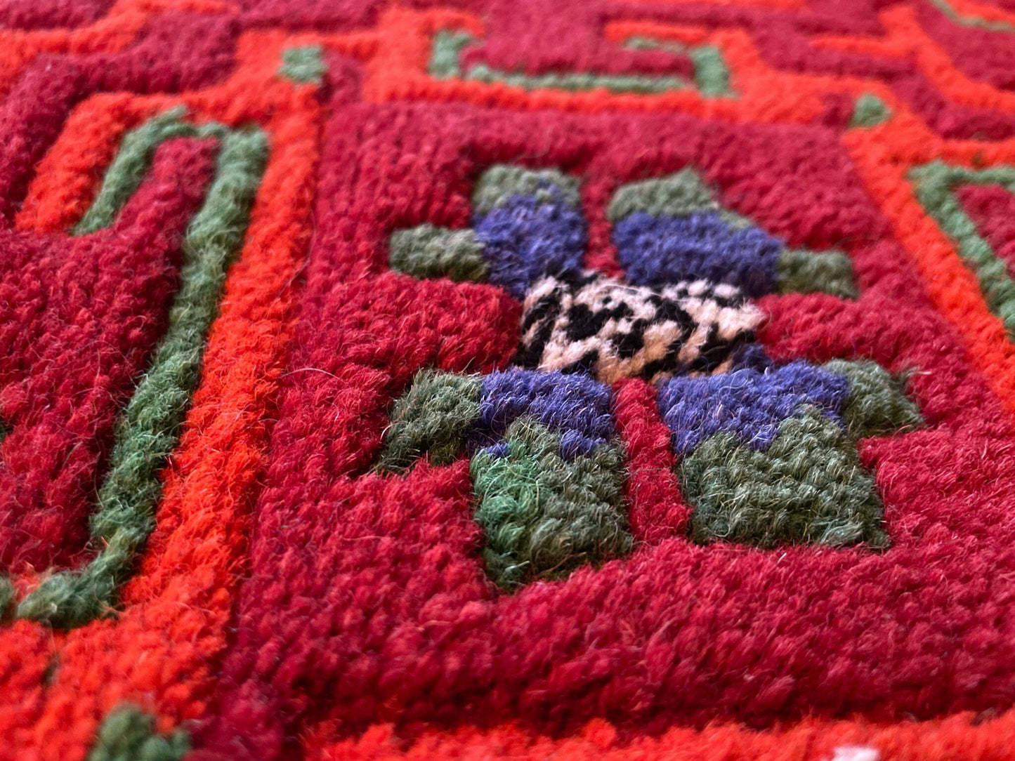 Hand-Knotted Tibetan Wool Mat - Meditation Mat - Accent Rug
