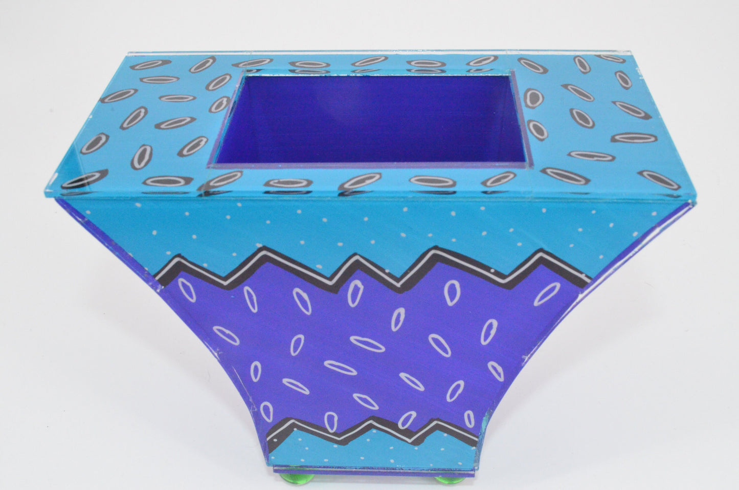 80's Modernist Miami Style Vessel - Artist Signed - Memphis Milano Style