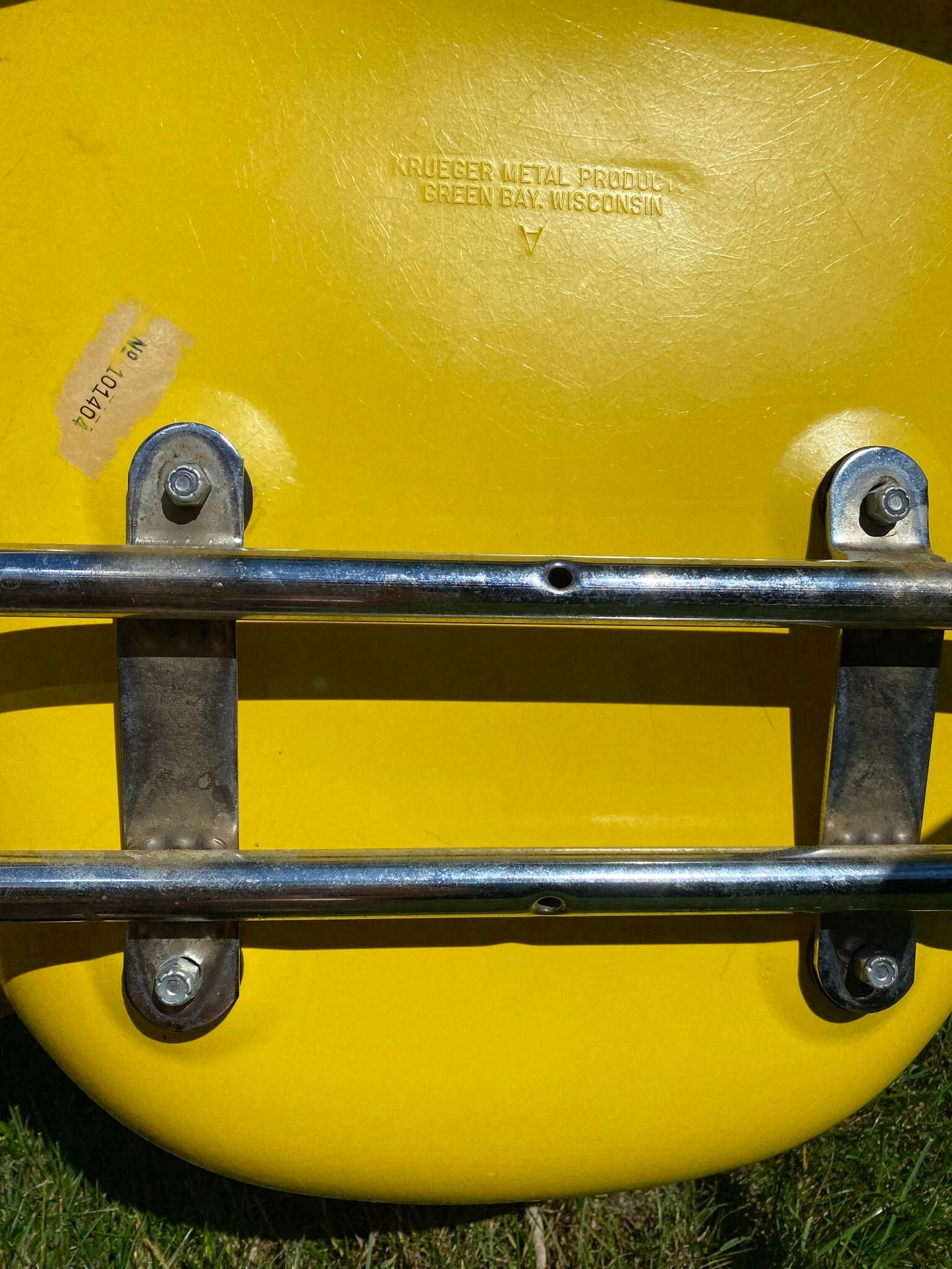 Yellow Shell Chairs - Krueger Metal Products - Molded Fiberglass & Steel - Mid Century Modern - American Made - 1960s