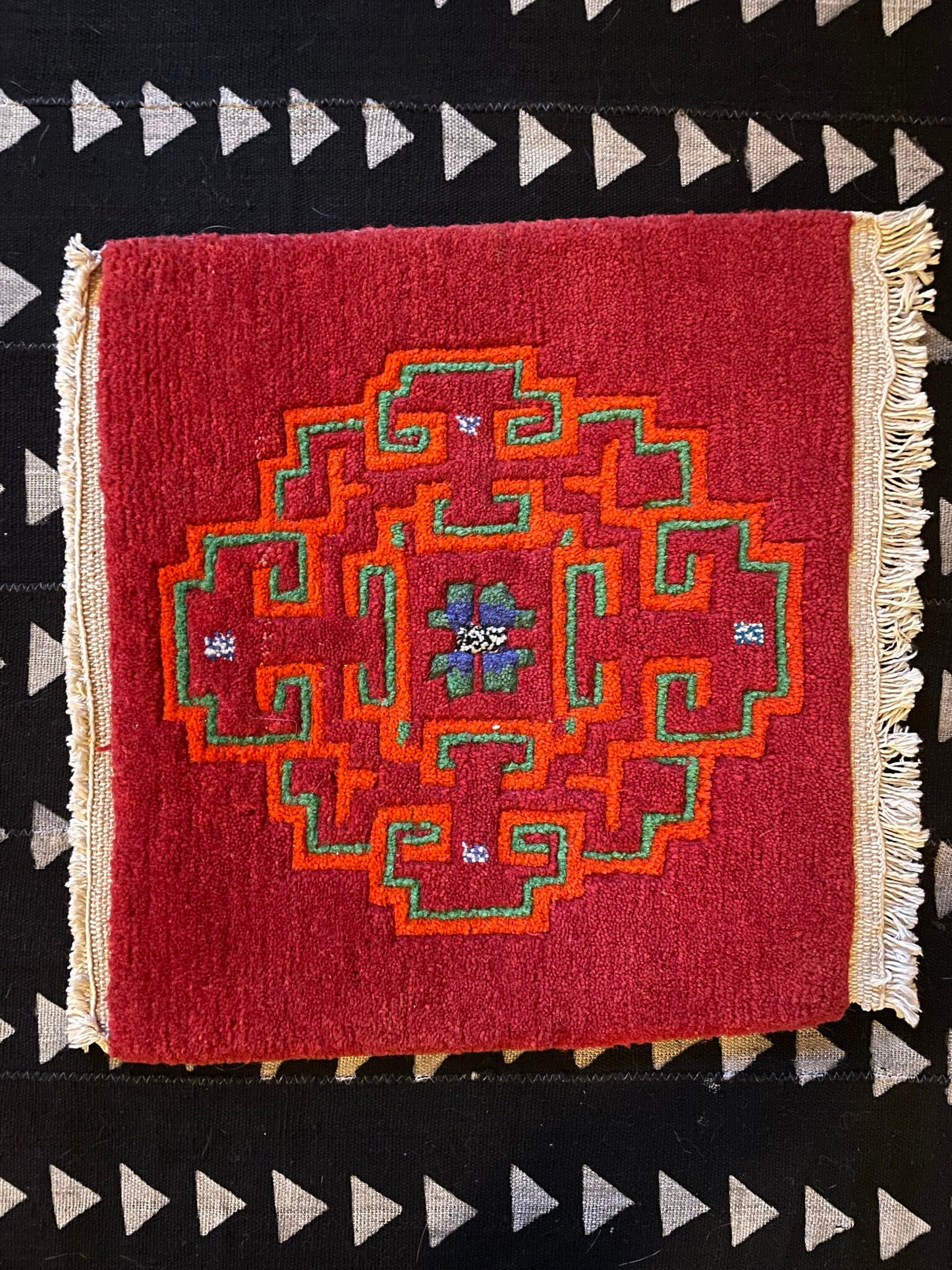 Hand-Knotted Tibetan Wool Mat - Meditation Mat - Accent Rug
