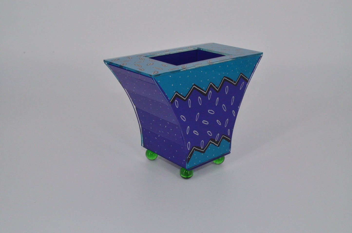 80's Modernist Miami Style Vessel - Artist Signed - Memphis Milano Style