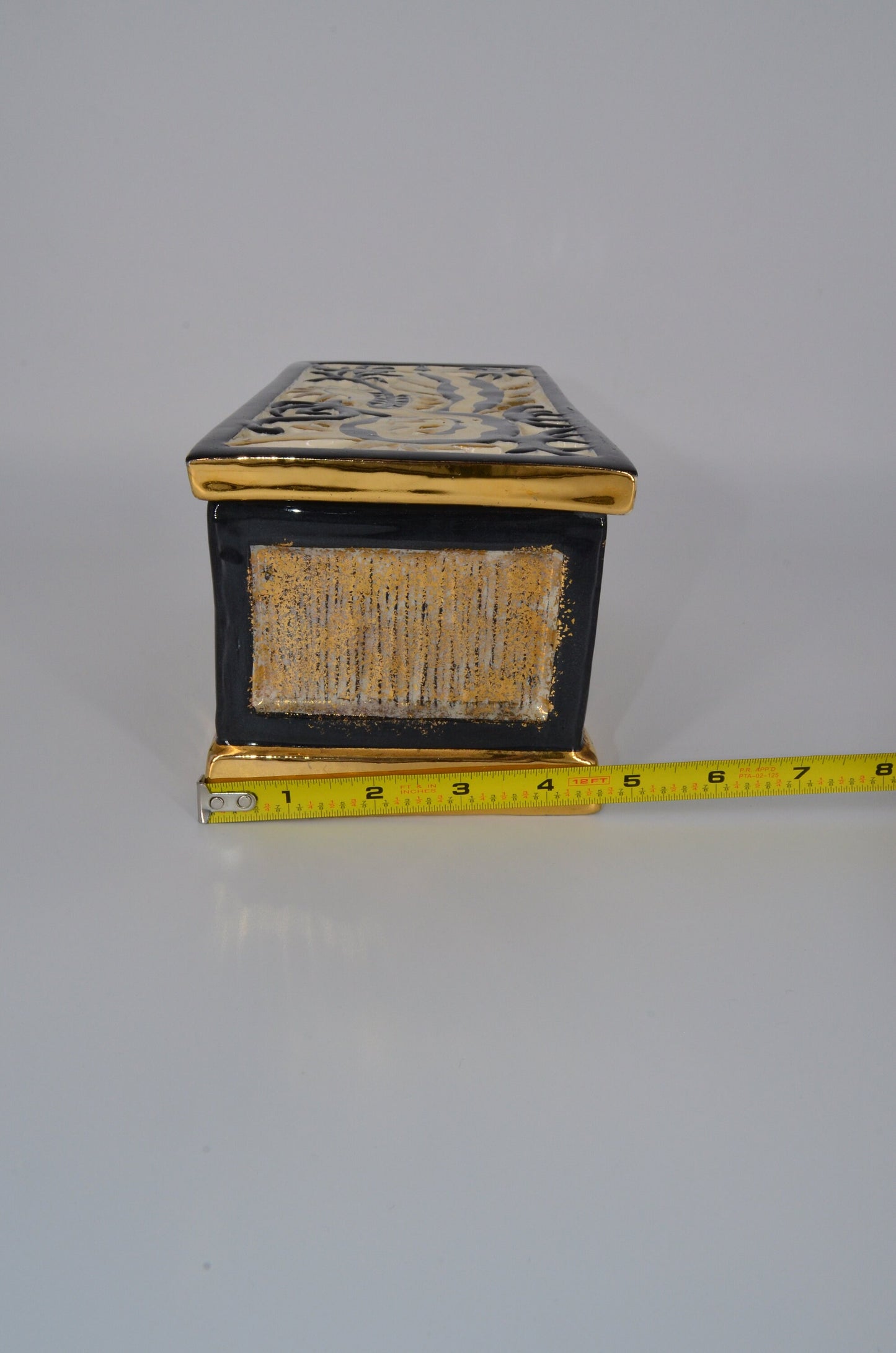 Heidi Schoop Ceramic Lidded Box - Handmade 1940s 1950s - Vanity Box - Small Box - Dragon