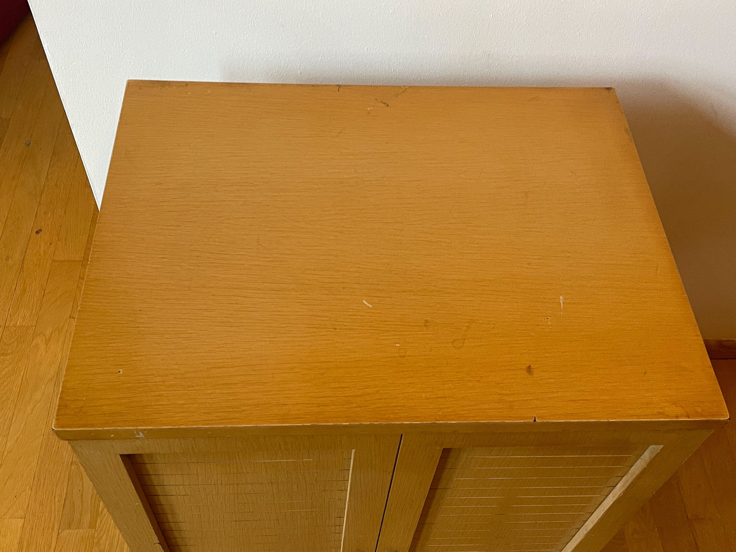 Blonde Wood Mid-Century Record Cabinet - Universal Furniture Inc. - Made in USA