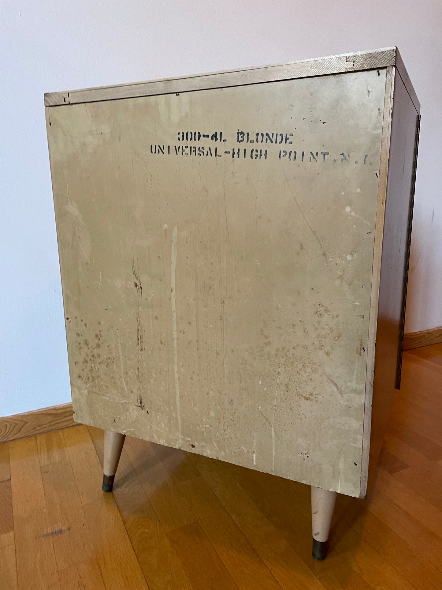 Blonde Wood Mid-Century Record Cabinet - Universal Furniture Inc. - Made in USA
