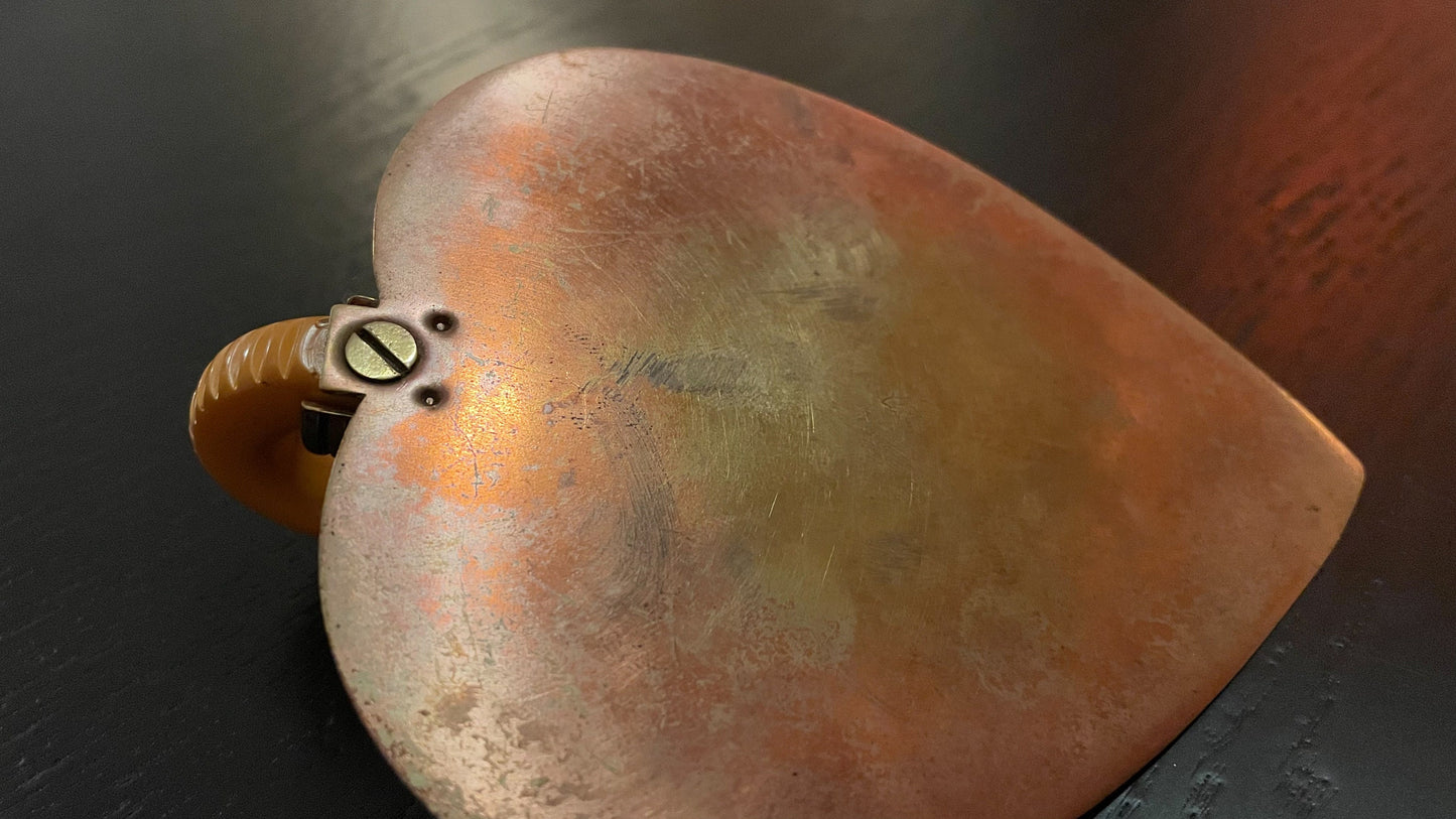 Chase Brass & Copper Co - Heart Shaped Tray - Bakelite Handle