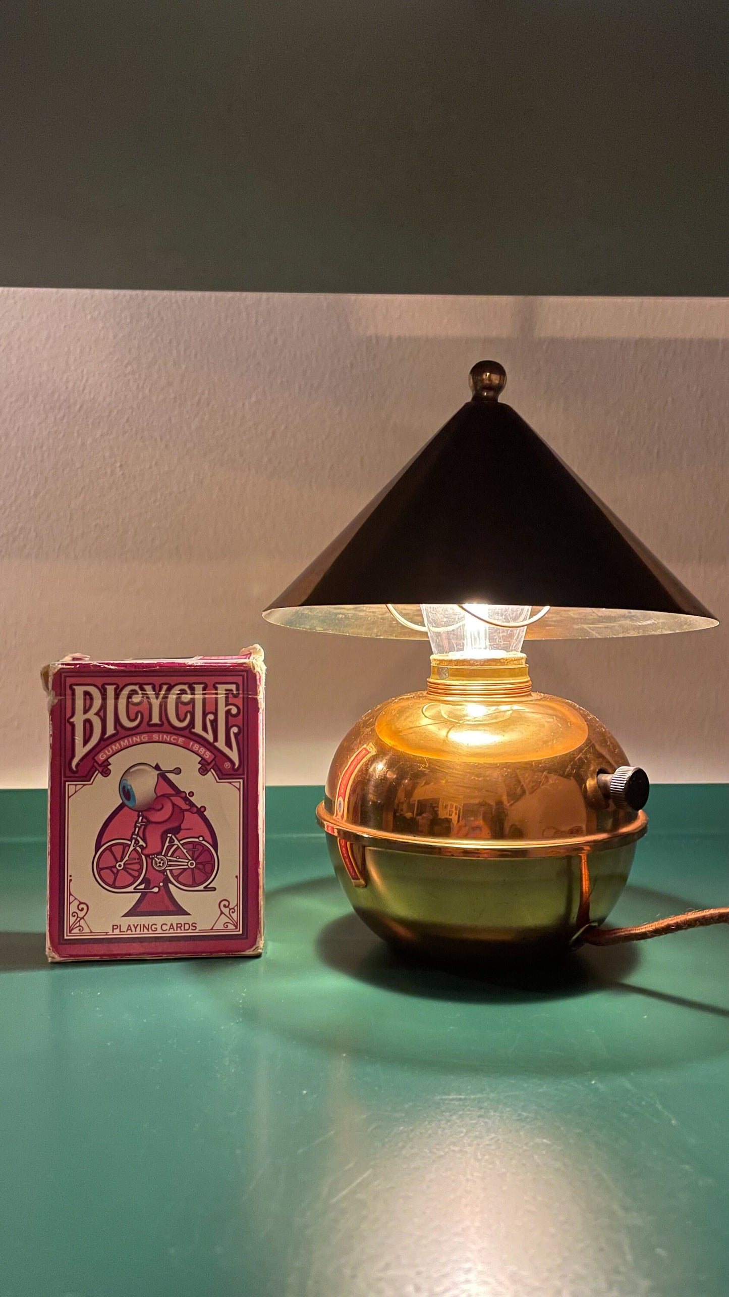 Glow Table Lamp - Chase Brass & Copper Co - Rare Vintage Lighting - Collector Piece