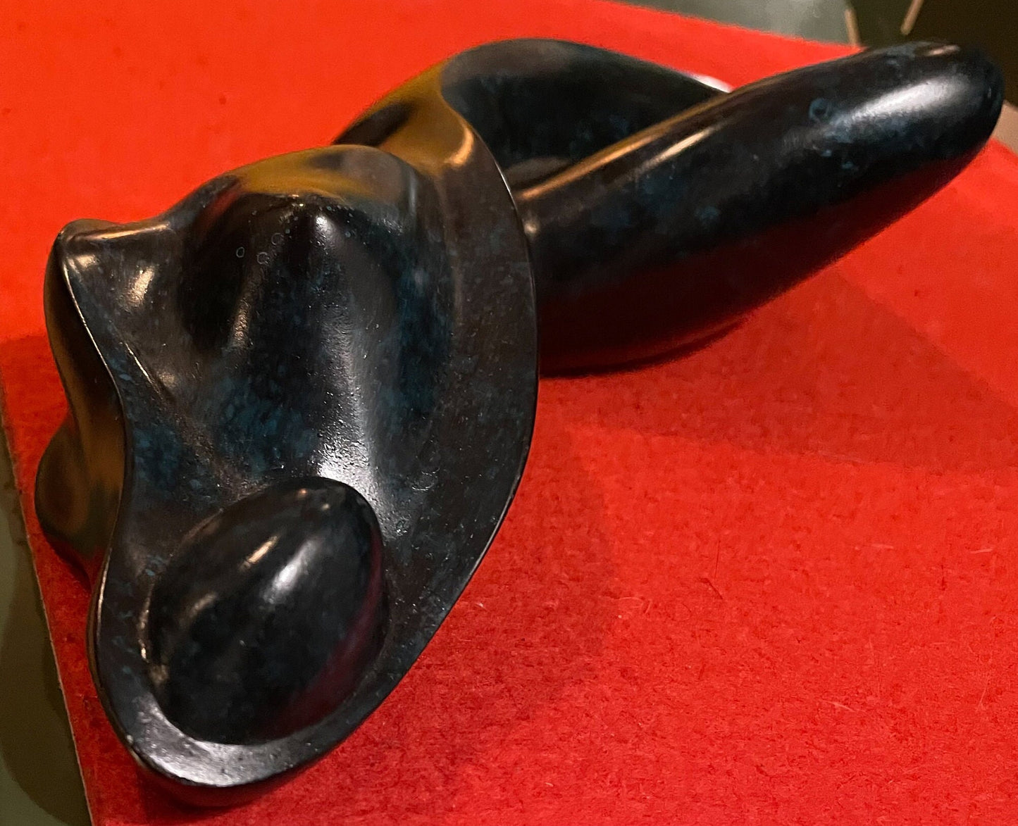 Richard Hallier Sculpture - Reclining Nude Woman Abstract Marble
