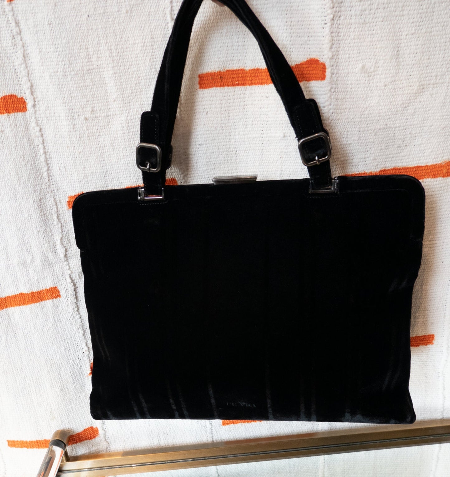 Black Velvet Prada Purse
