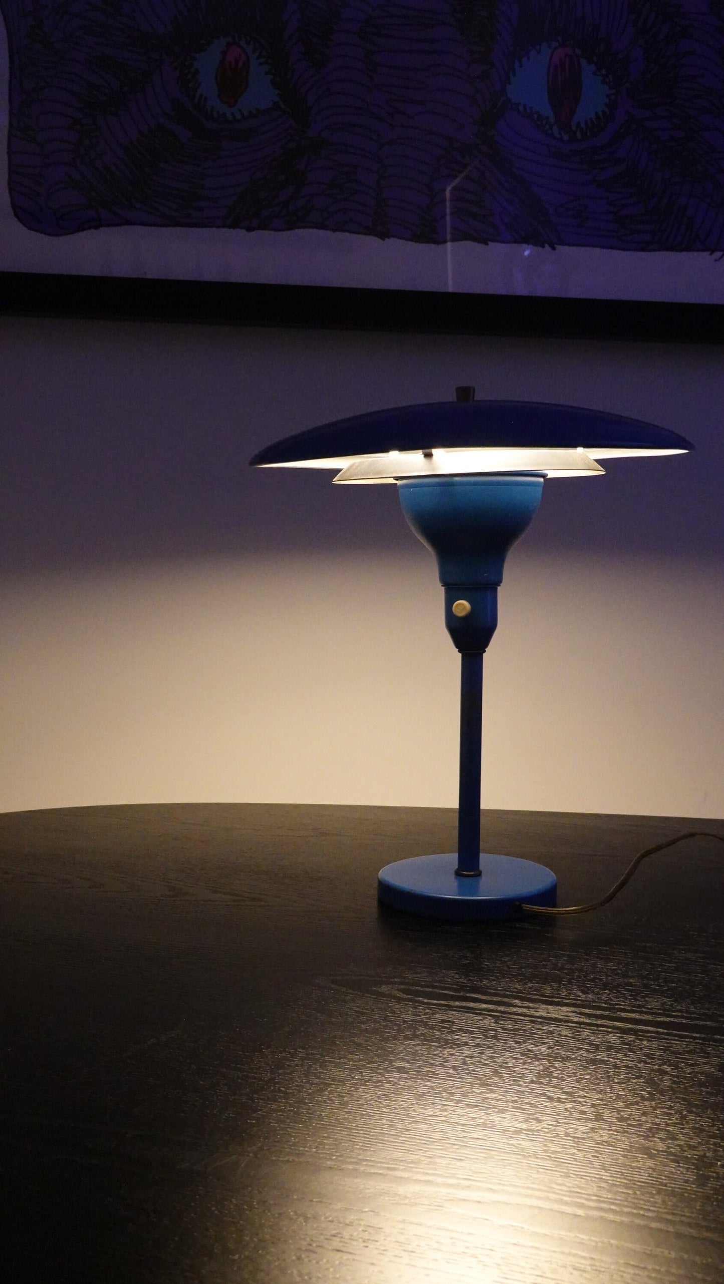 Space Age Flying Saucer Lamp - Vintage Metal Desk Lamp by MG Wheeler - Sight Light - Painted Lamp