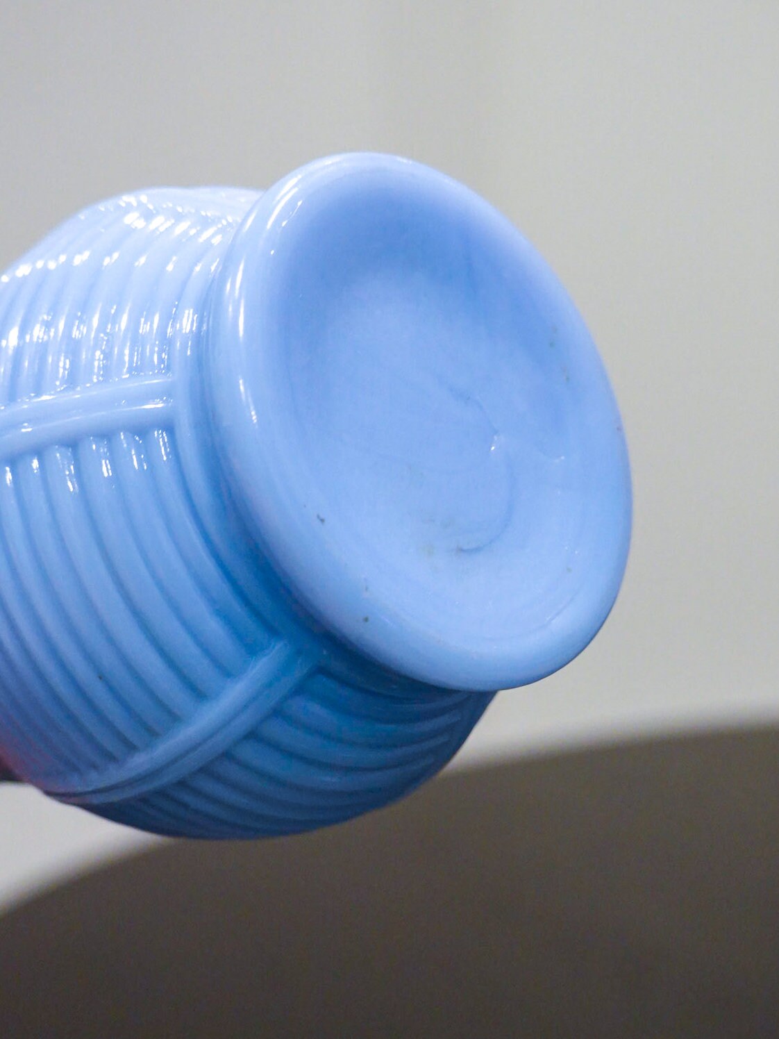 Bud Vase - Delphite Blue - Vintage 1970s - Pressed Glass Shaker