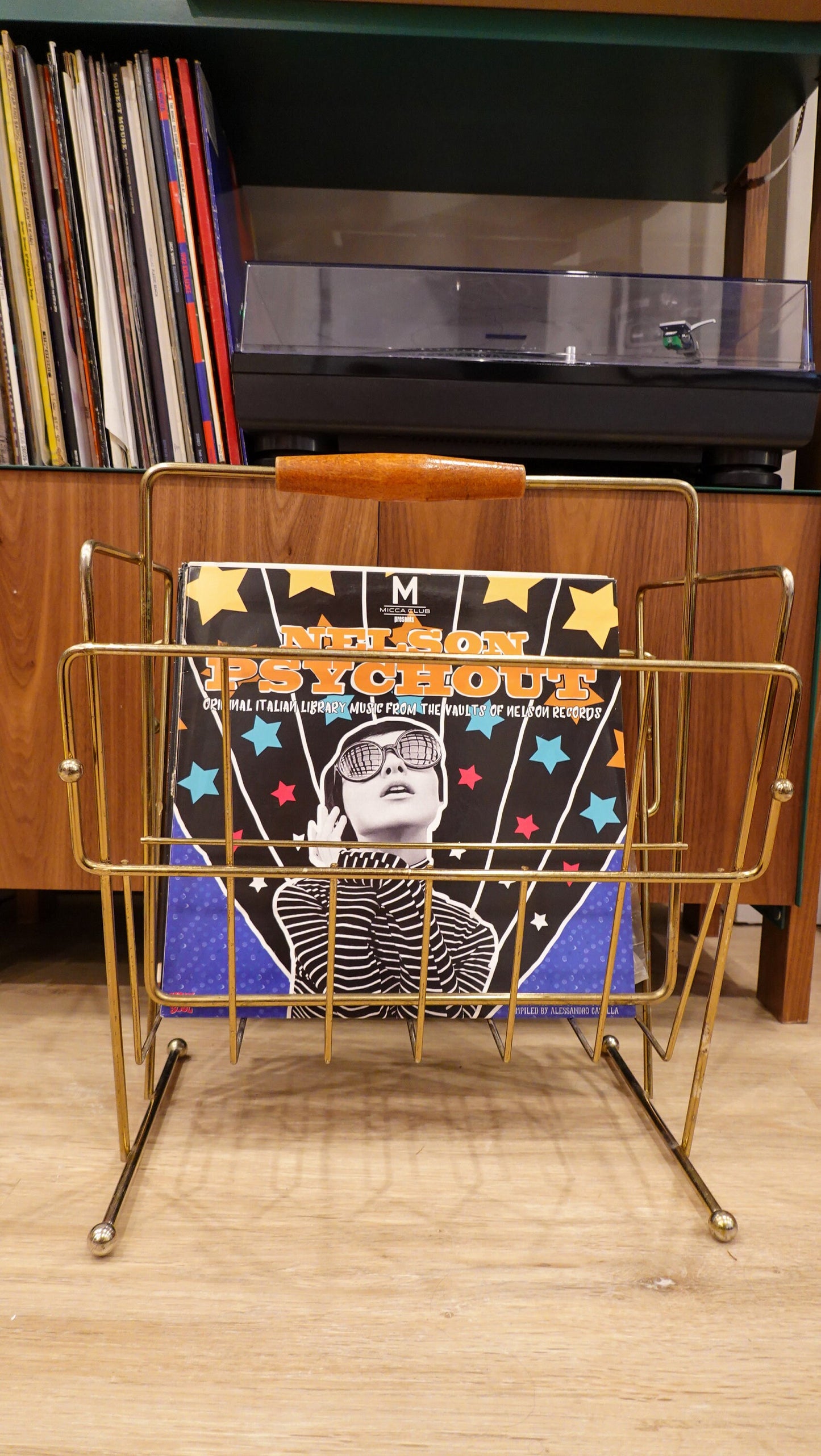 Magazine Rack Record Storage - Mid-Century Atomic Rack