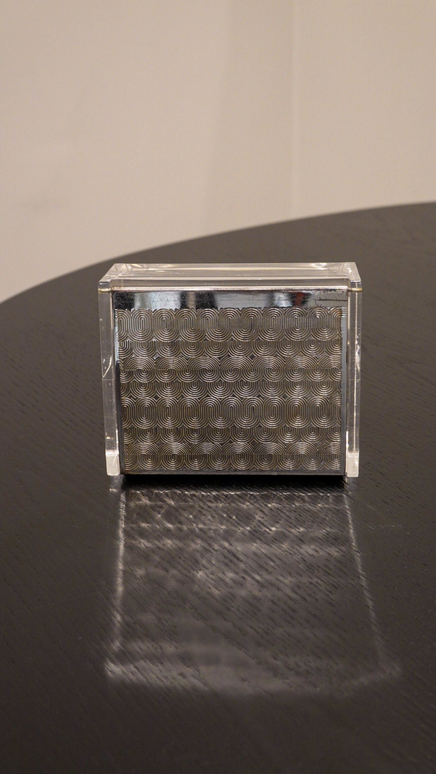 Art Deco Lucite & Silver Plated Box - Intricate Design - Cigarette Holder Trinket Dish - WMF