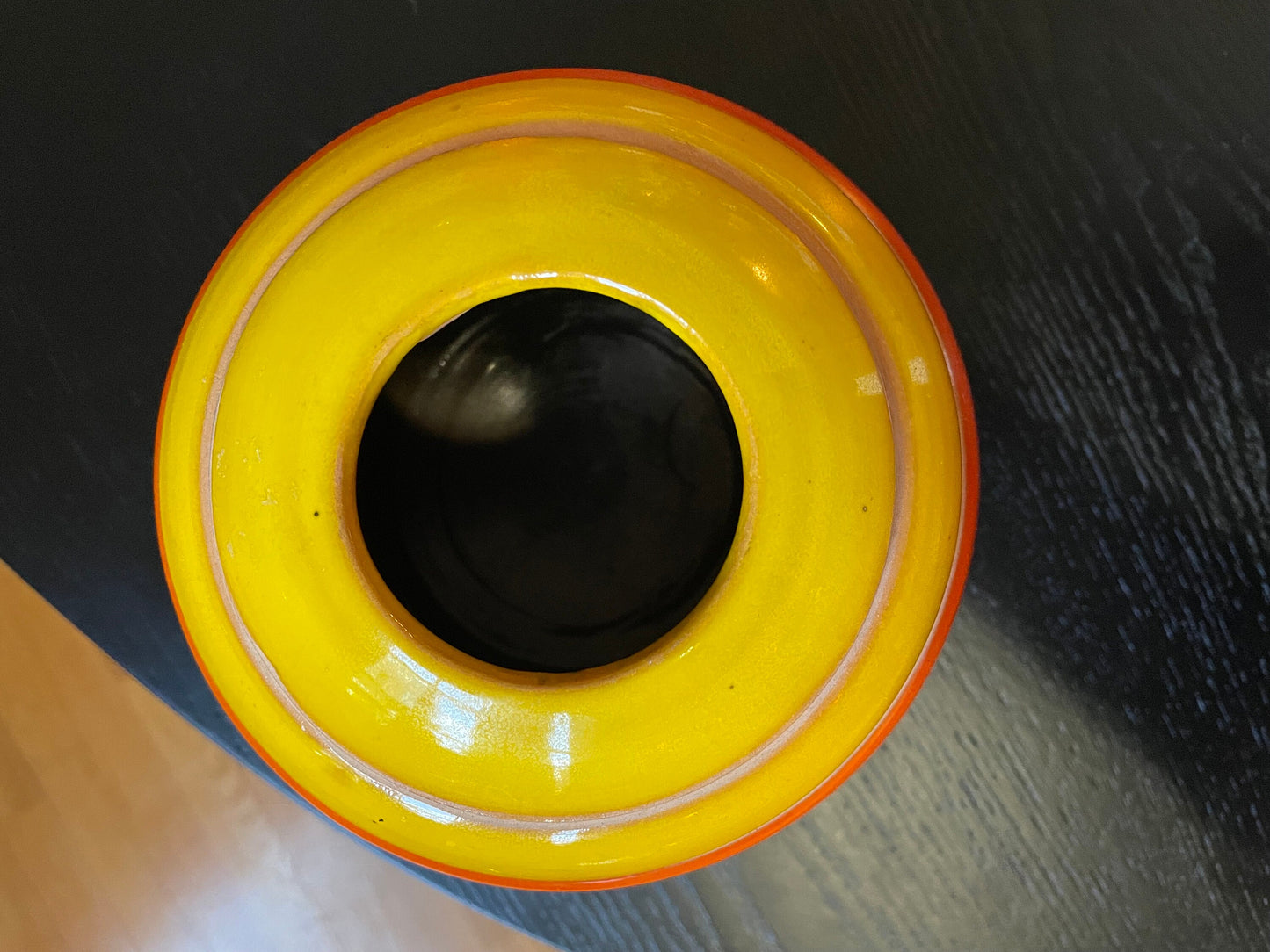 Bitossi Ceramiche Spherical Vase - 1968 - Ceramic Banded Gradient Vase - Italian Ceramic - Mid-Century Ceramic Vase