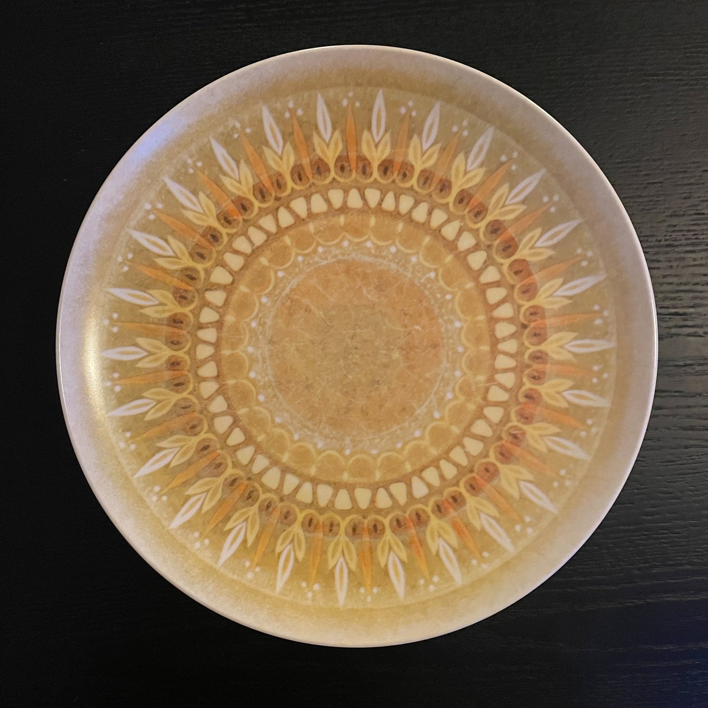 Vintage Mix & Match Plates - 1970's - Mid-Century Modern Kitchenware - Floral, Sunburst, Starburst Pattern - Allied Chemical Melamine Melmac