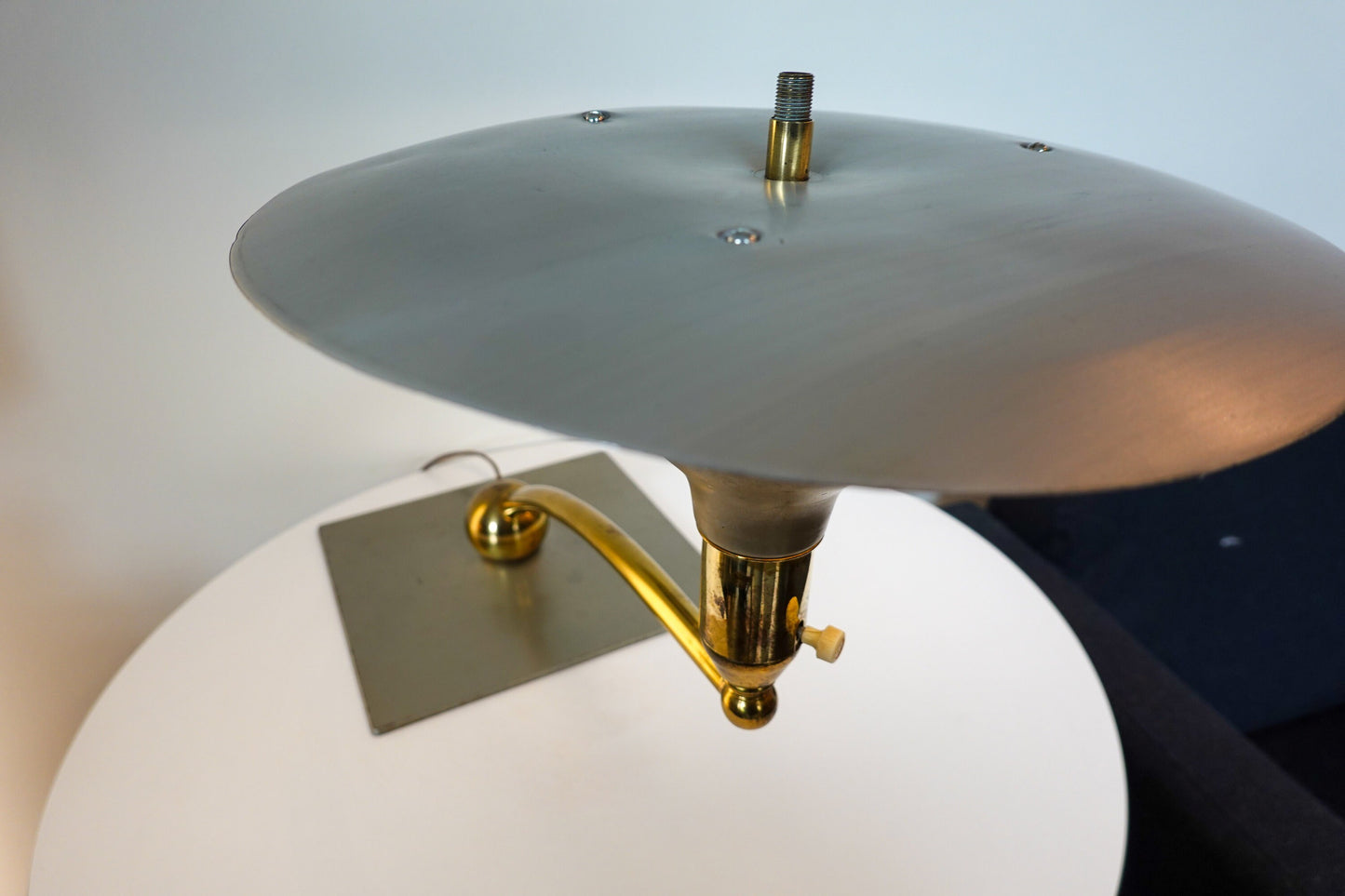 Space Age Flying Saucer Lamp - Great Patina - Metal Desk Lamp - Vintage Swinging Arm Desk Lamp - M.G. Wheeler / Dazor