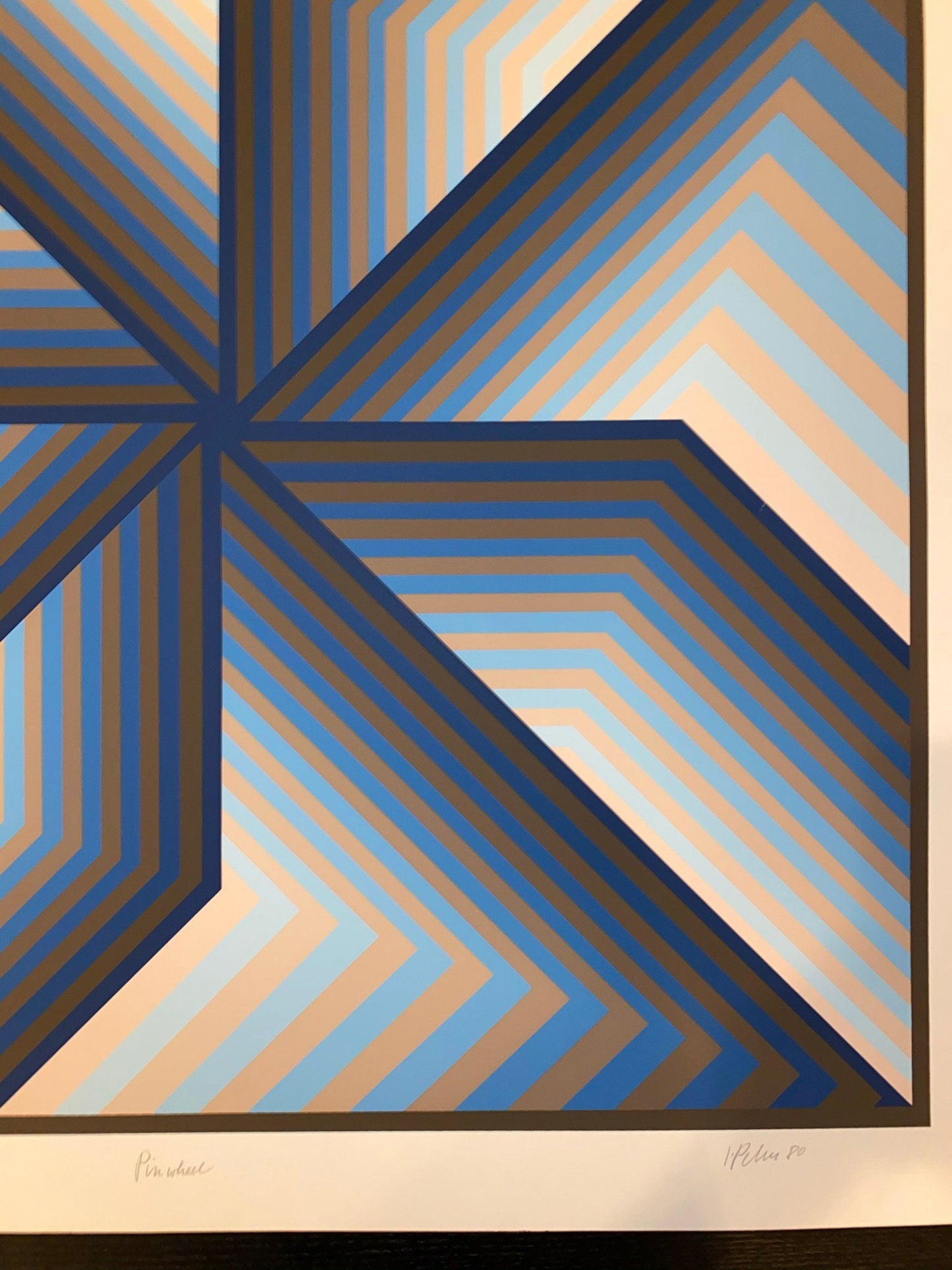 Op Art Serigraph by Jurgen Peters, "Pinwheel" - Numbered 245/250 - 1980