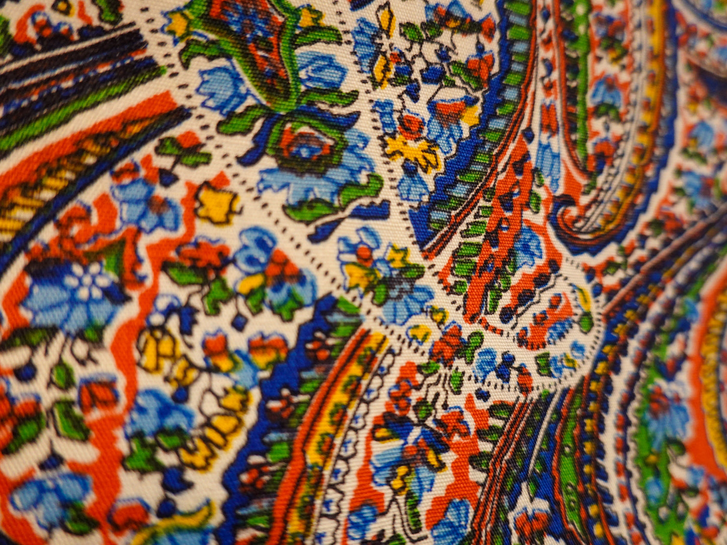 Fantastic Vintage 60's-70's Rainbow Paisley Fabric - Wamsutta Mills Fabric - 45" by 67"