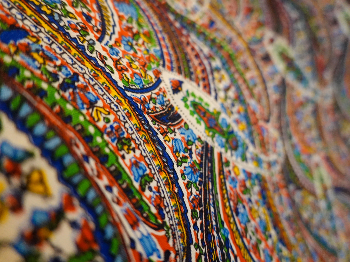 Fantastic Vintage 60's-70's Rainbow Paisley Fabric - Wamsutta Mills Fabric - 45" by 67"