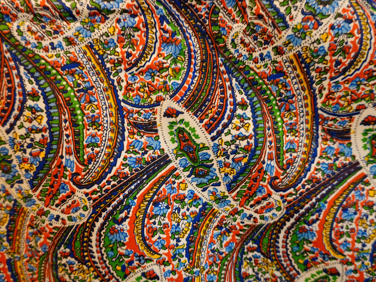 Fantastic Vintage 60's-70's Rainbow Paisley Fabric - Wamsutta Mills Fabric - 45" by 67"