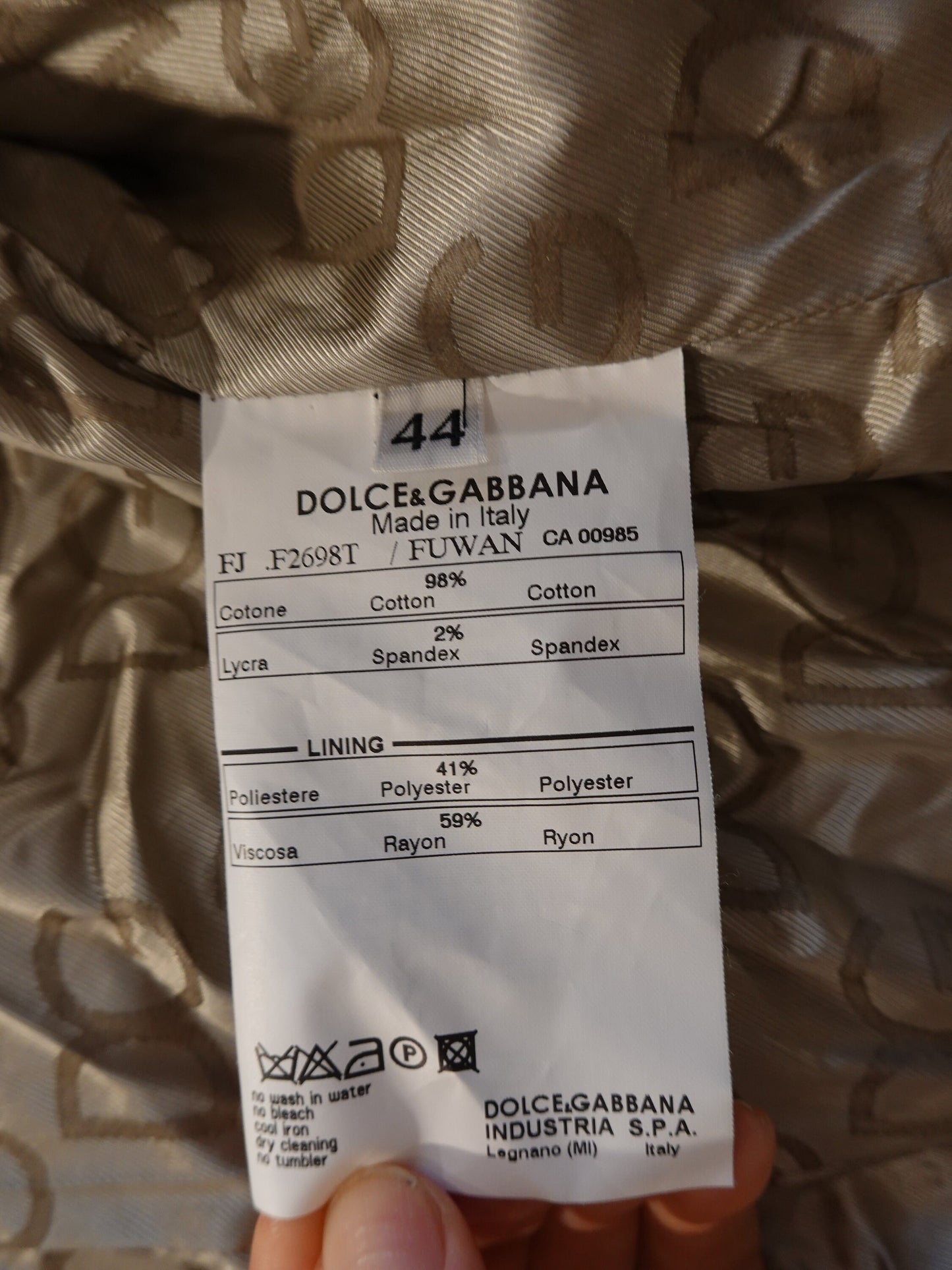Vintage Dolce & Gabbana Single Breasted Blazer - Beige Cotton - Small or Medium