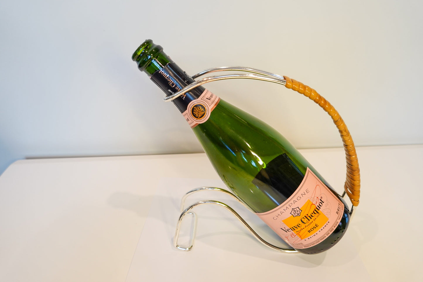 70s - 80's Bottle Holder in Carl Aubock Style - Space Age Kitchen Decor - Champagne, Wine Serving