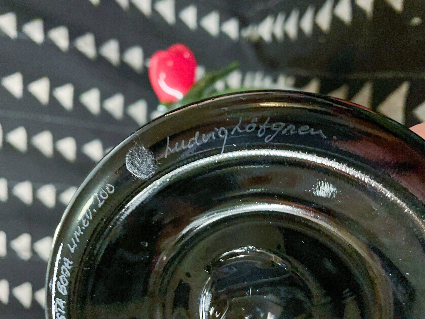 Huge Handmade Glass Vase By Ludvig Lfgren for Kosta Boda - Swedish Design