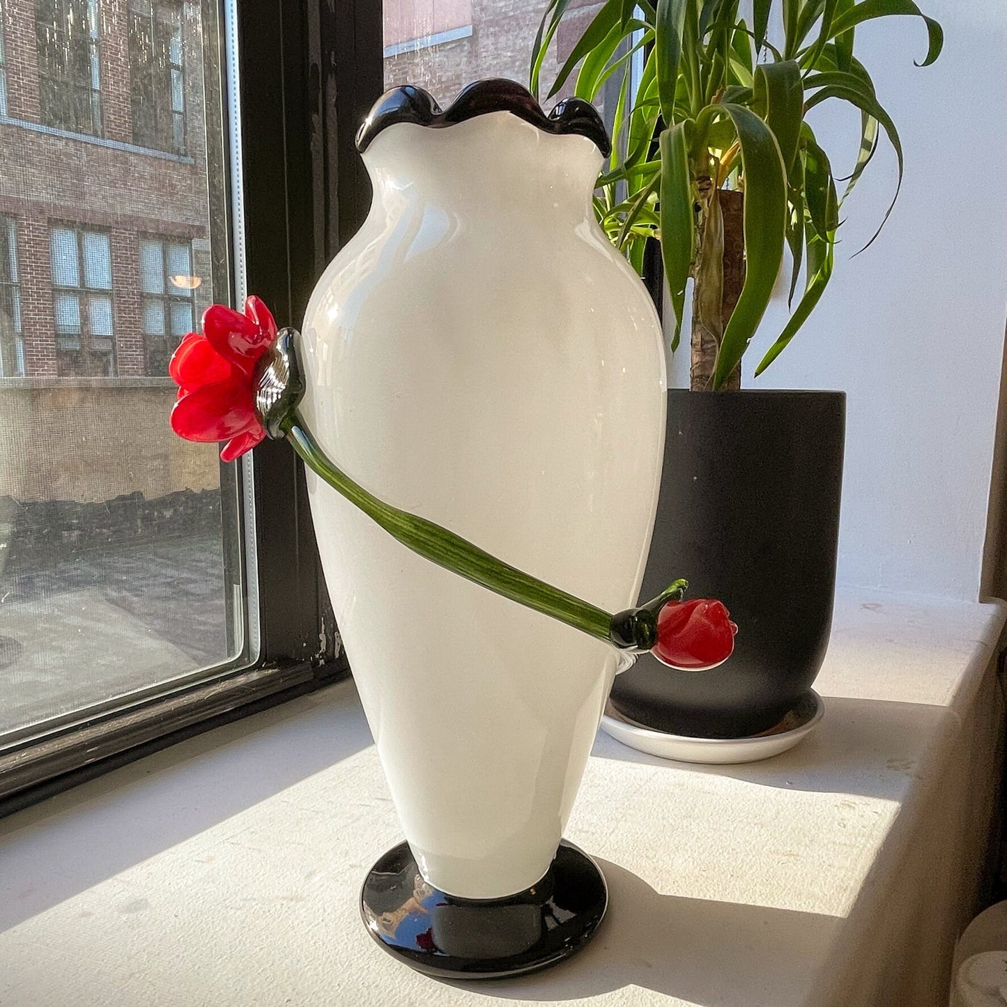 Huge Handmade Glass Vase By Ludvig Lfgren for Kosta Boda - Swedish Design
