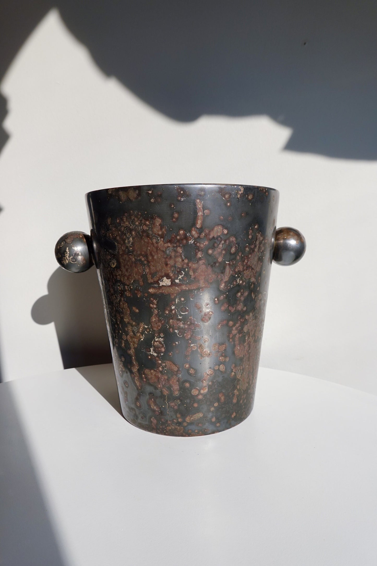 20's Art Deco - Silver-Plated Patina Vase - Gebrder Hepp - Sphere Handles - Vintage Vase Gebr Hepp - Nouveau Vase