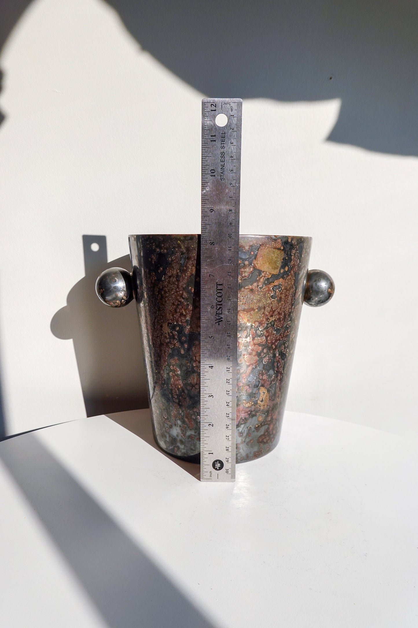 20's Art Deco - Silver-Plated Patina Vase - Gebrder Hepp - Sphere Handles - Vintage Vase Gebr Hepp - Nouveau Vase