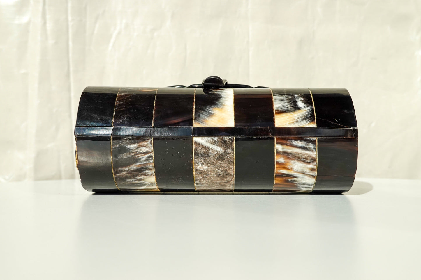 Vintage Exotic Polished Horn Evening Clutch - Vintage Deco Style Clutch - Structured Sculptural Evening Bag