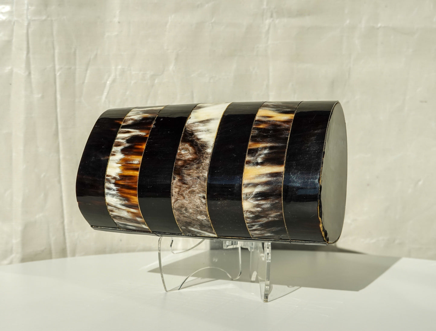 Vintage Exotic Polished Horn Evening Clutch - Vintage Deco Style Clutch - Structured Sculptural Evening Bag