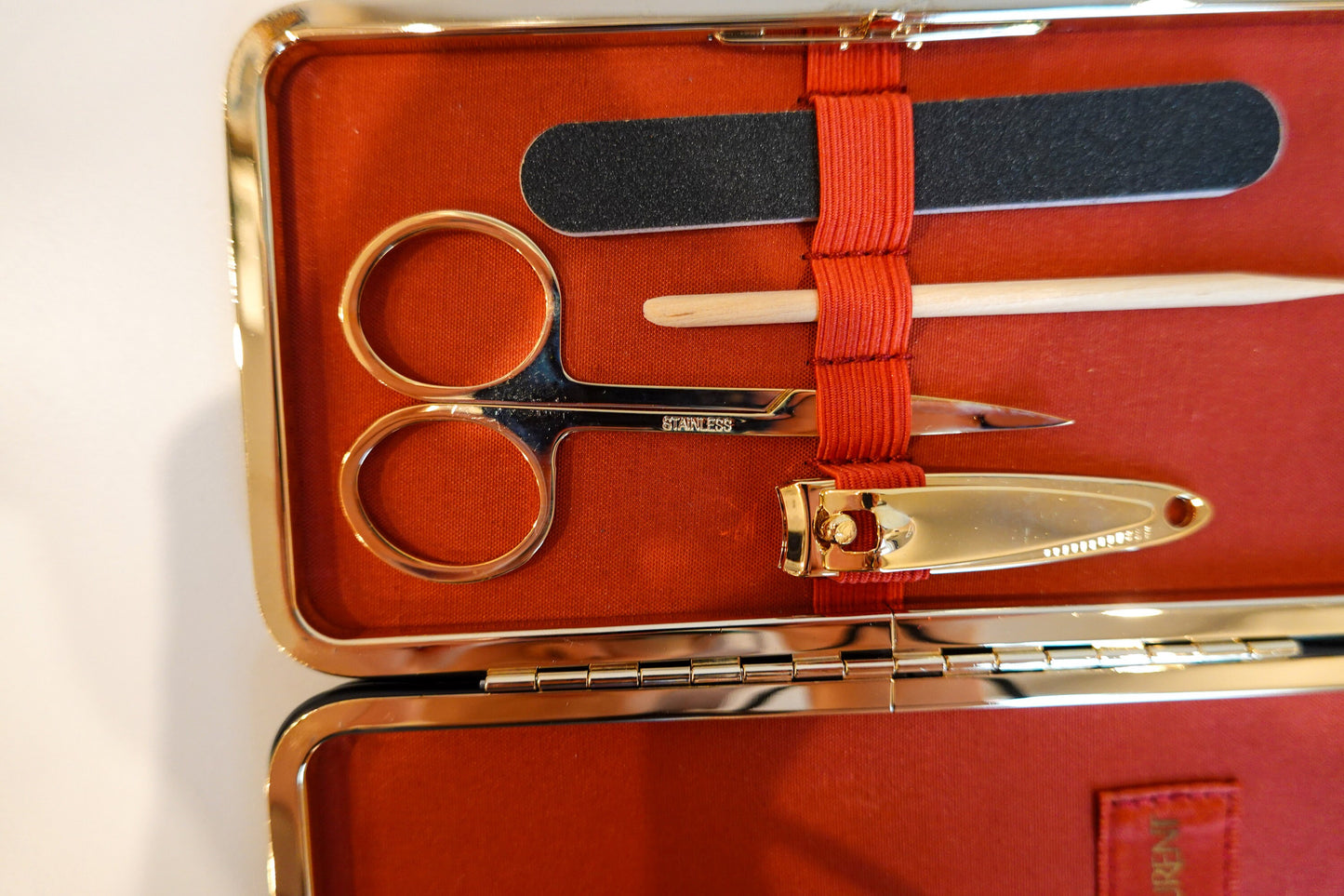 80's YSL Vanity Kit - Vintage Yves Saint Laurent - Black Patent Pleather - NOS YSL Nail Care Kit