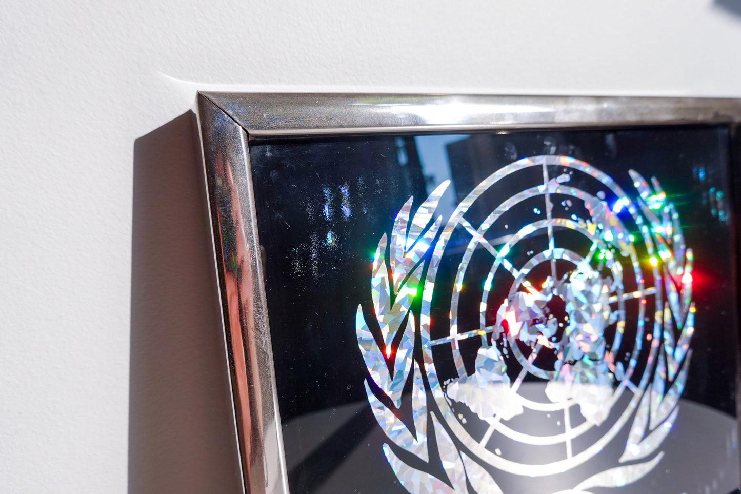 90's United Nations Souvenir - Vintage U.N. Art - Holographic Framed Wall Art