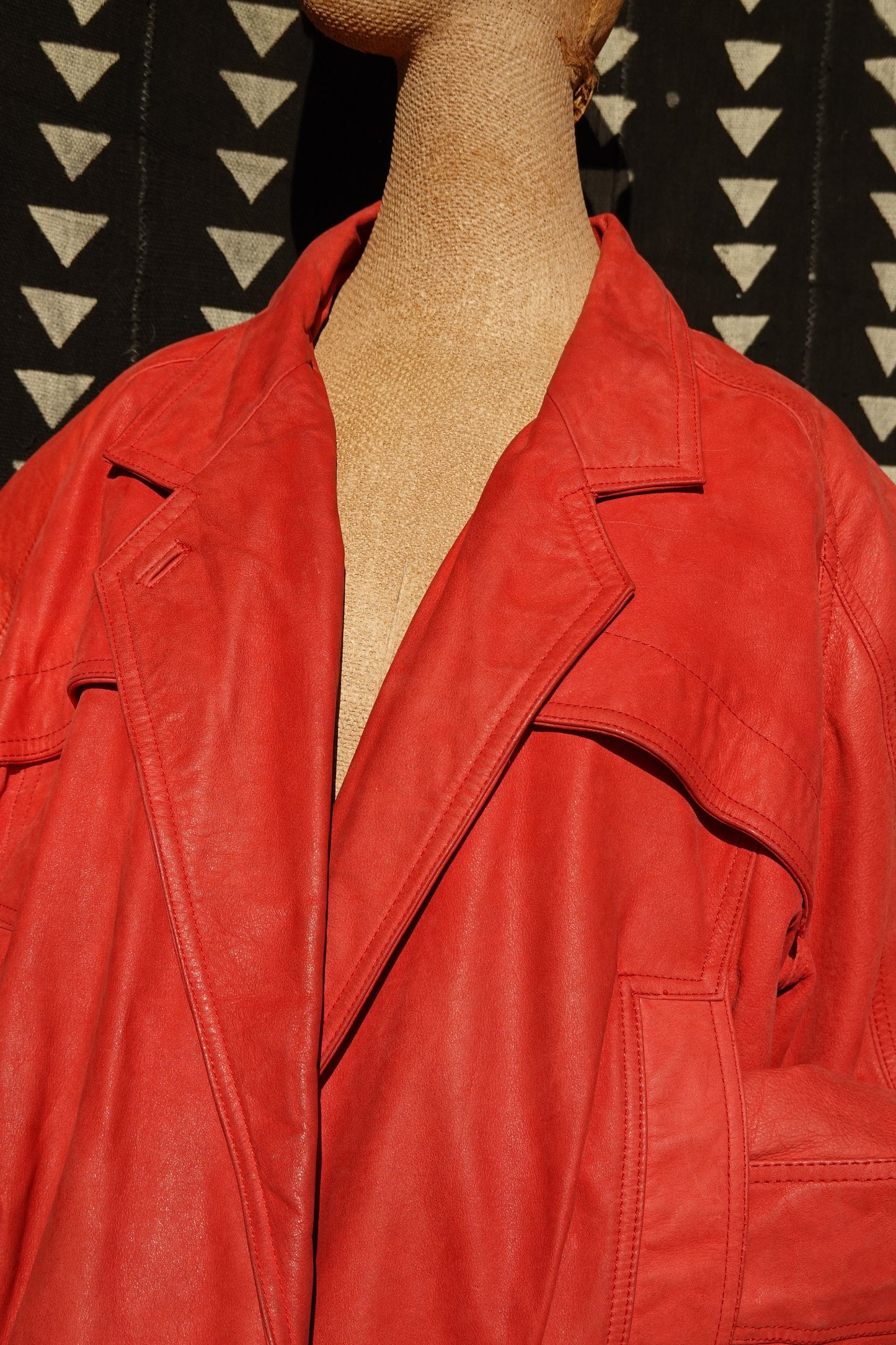 80's Leather Jacket - Dolman Sleeve Biker Jacket - Vintage Red Moto Jacket - G-III Global Identity Leather - Size Large
