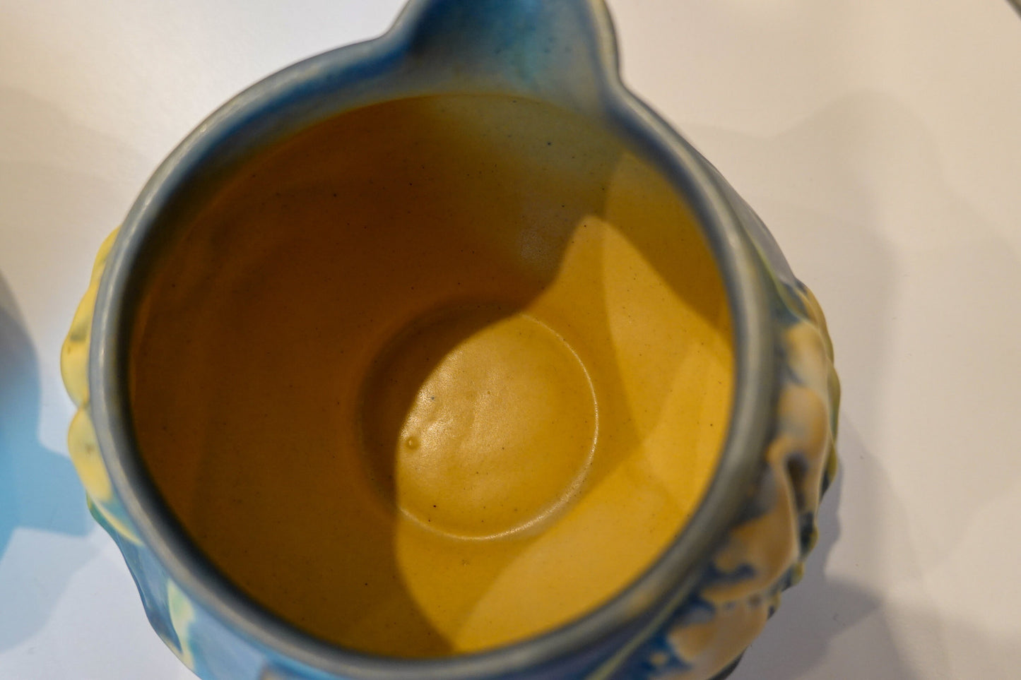 40's Roseville Freesia Blue Cream and Sugar Set - Vintage Art Pottery