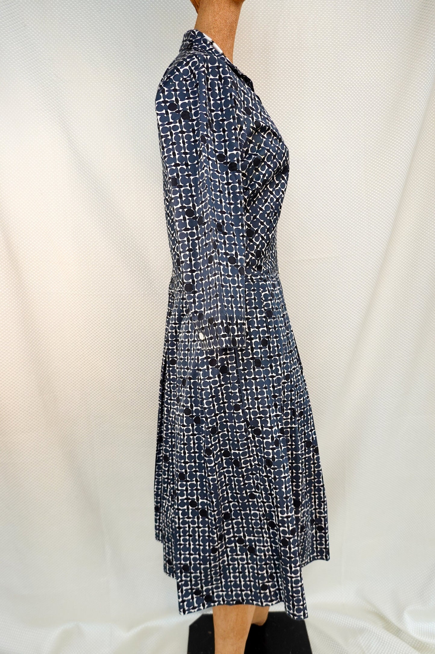 Vintage Cotton Day Dress - Hand Printed Cotton Dress - 50's Inspired Spring Summer Dress - Samantha Sung - Medium/Large - 30" Waist