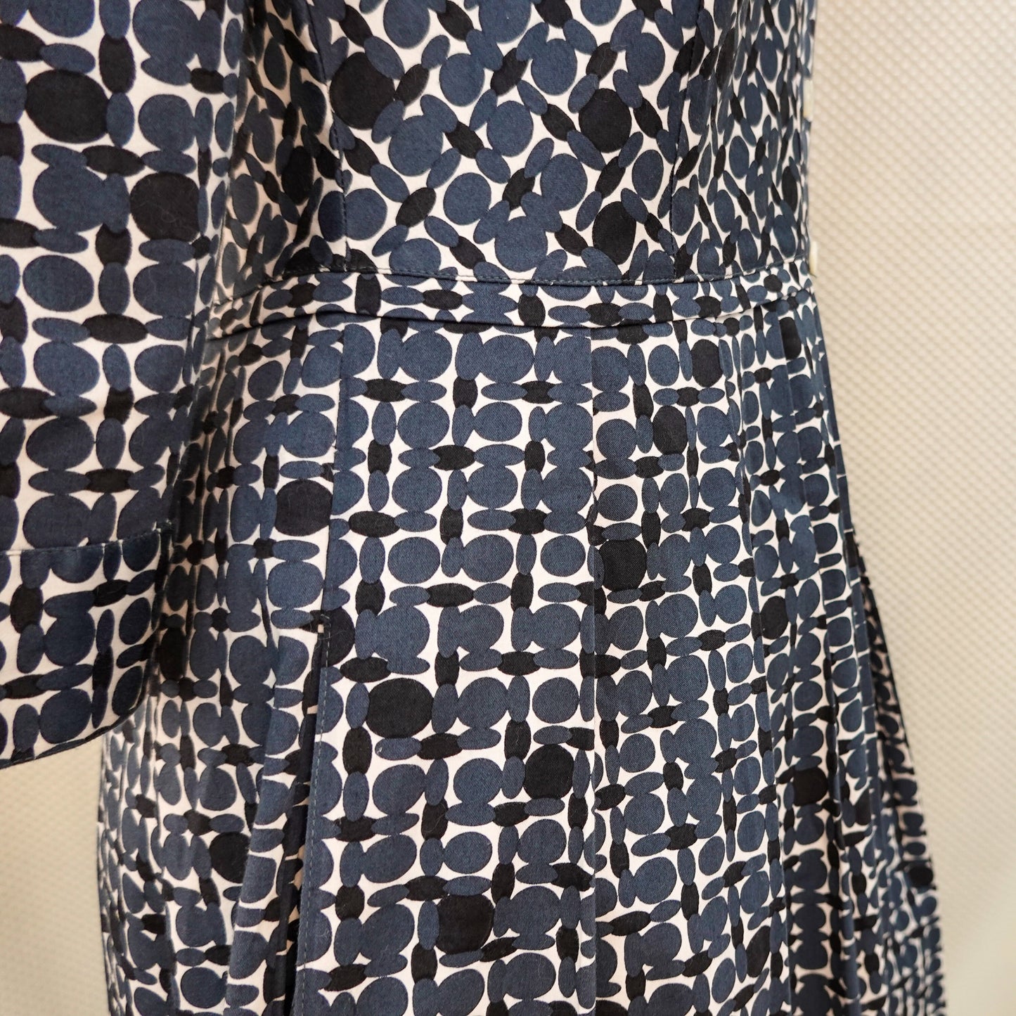 Vintage Cotton Day Dress - Hand Printed Cotton Dress - 50's Inspired Spring Summer Dress - Samantha Sung - Medium/Large - 30" Waist
