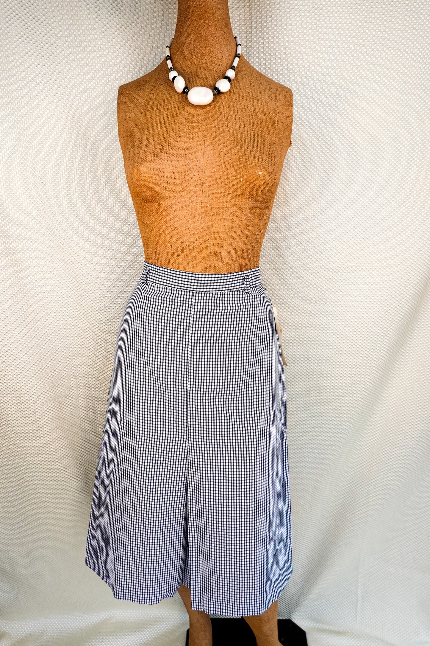70's NOS A-Line Plaid Checkered Skirt with Front Slit - Old Store Stock NOS - by Jerry Leigh of California - 31" Waist