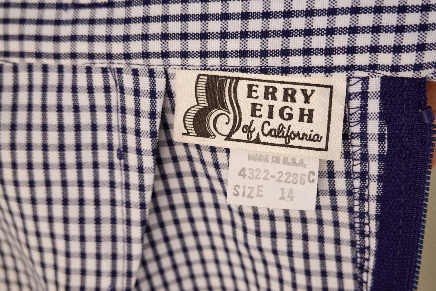 70's NOS A-Line Plaid Checkered Skirt with Front Slit - Old Store Stock NOS - by Jerry Leigh of California - 31" Waist