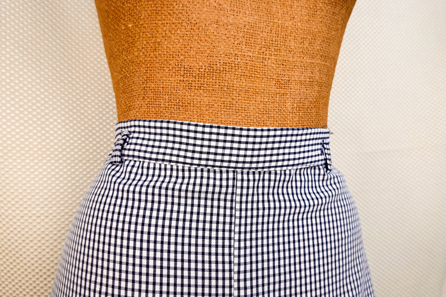 70's NOS A-Line Plaid Checkered Skirt with Front Slit - Old Store Stock NOS - by Jerry Leigh of California - 31" Waist