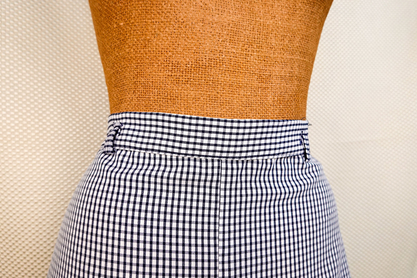 70's NOS A-Line Plaid Checkered Skirt with Front Slit - Old Store Stock NOS - by Jerry Leigh of California - 31" Waist