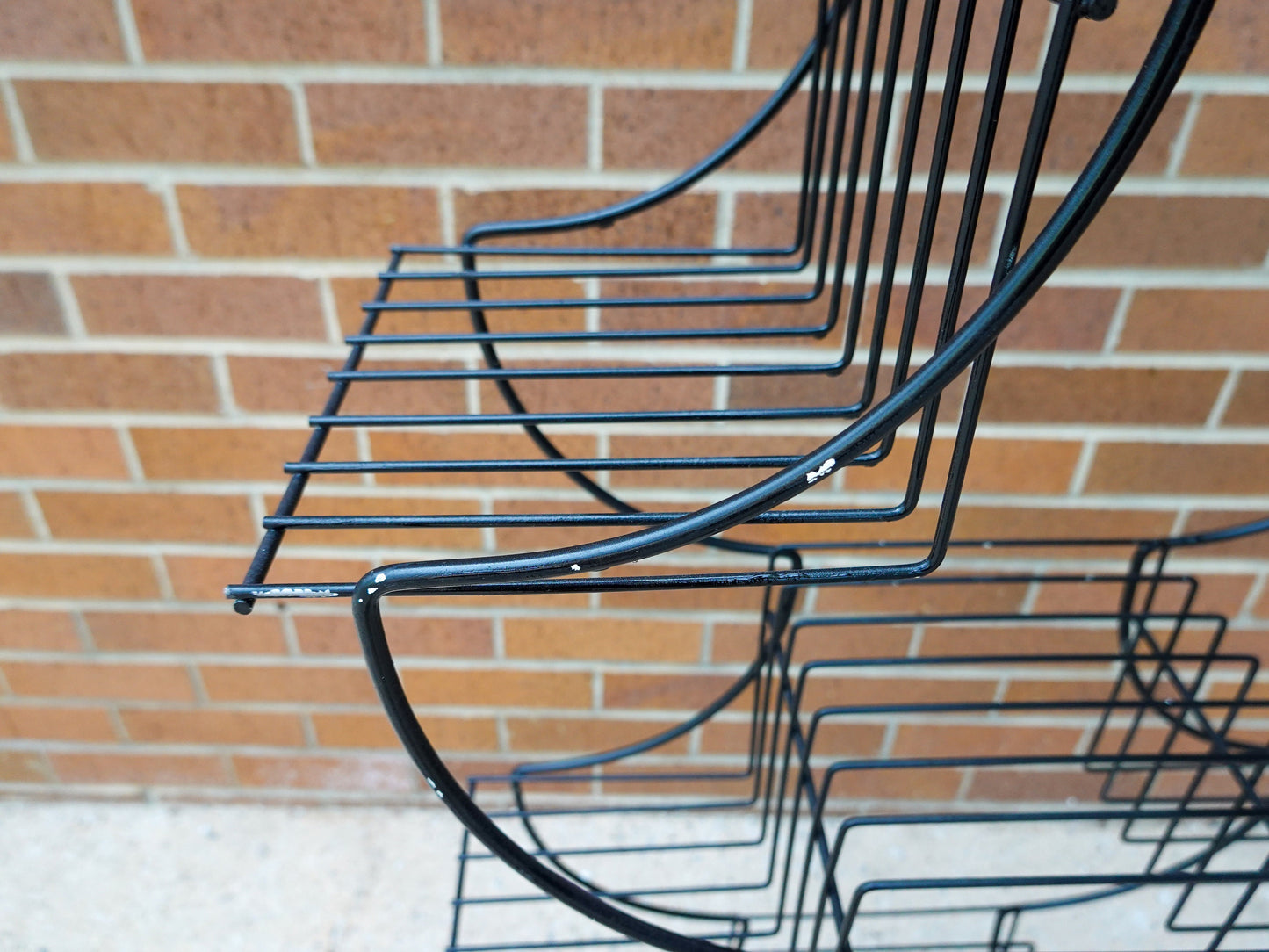 Vintage Pagoda Plant Stand - Coated Wire Multi-Level MCM Plant Stand - Black Metal - 9 Platforms