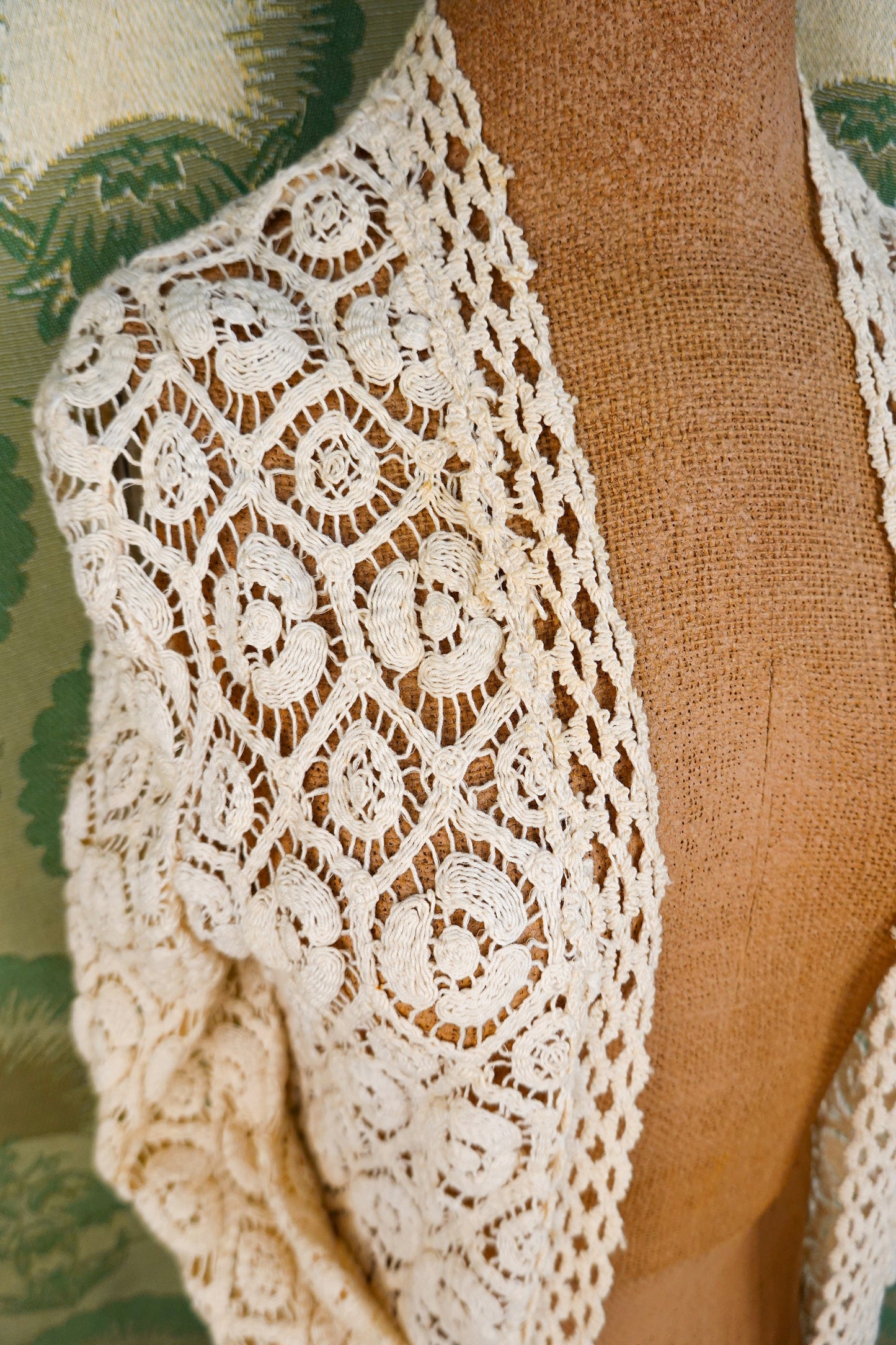 70's Crochet Open Knit Cardigan - Vintage Cotton Crochet Open Sweater- Spring Summer Sweater - Small / Medium / Large
